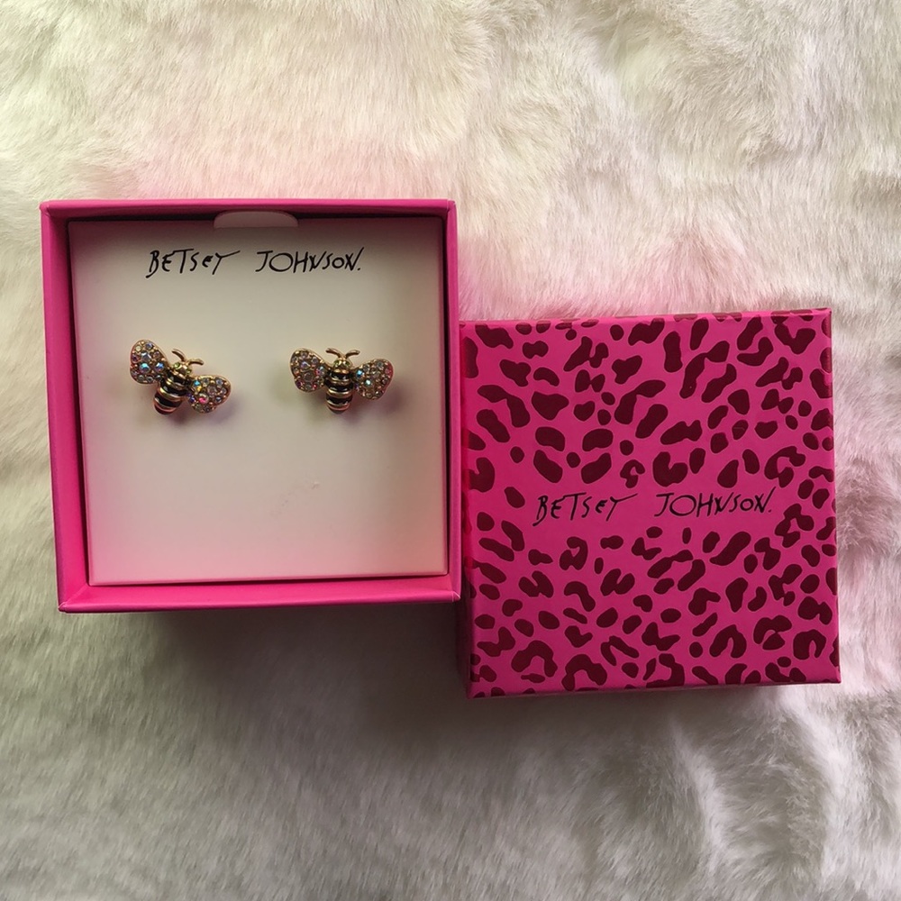Betsy Johnson🐝 bumblebee earrings + gift box NWT - Picture 5 of 6